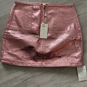 For Love & Lemons Pink Metallic Skirt